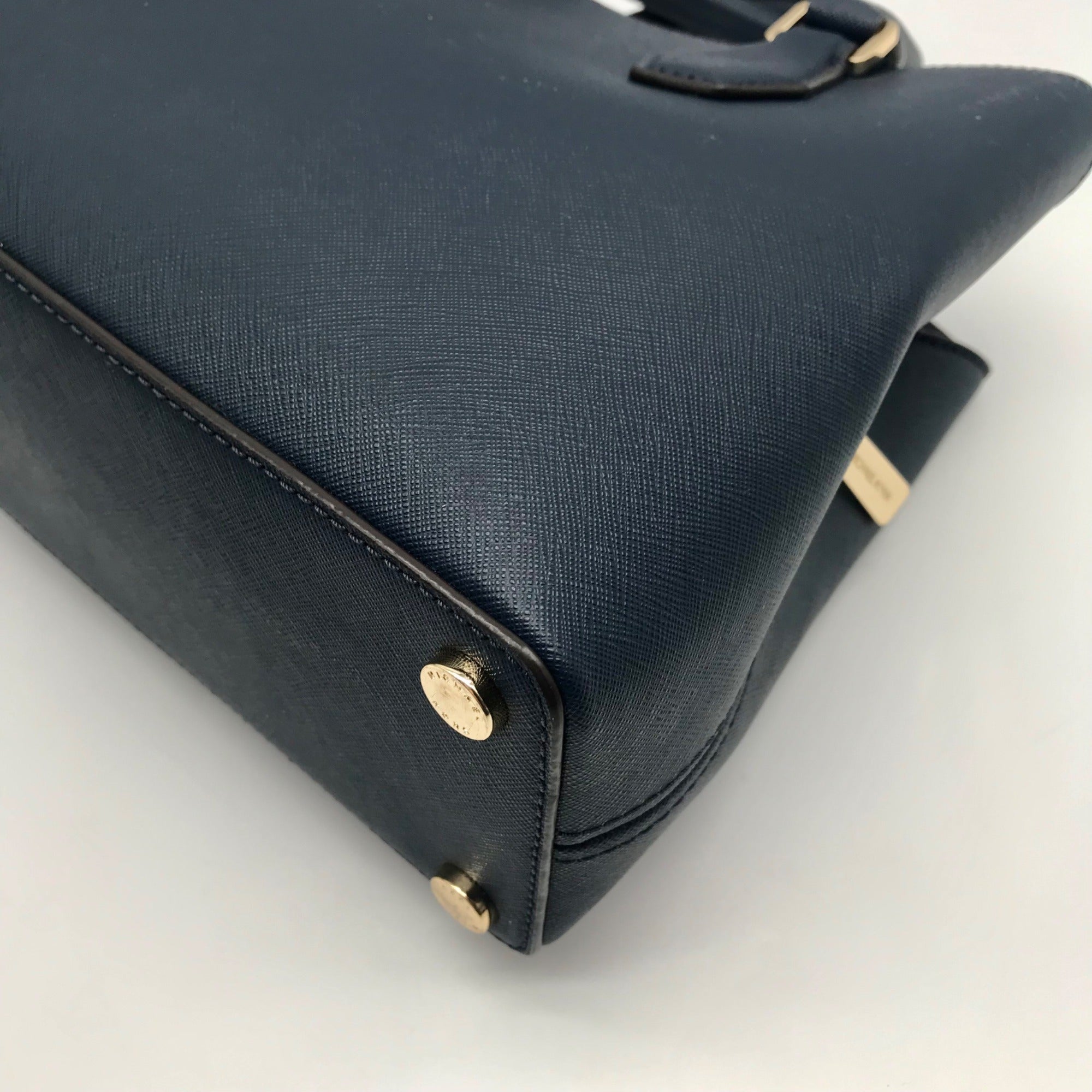 Michael Kors Blue Saffiano Leather Camille Crossbody Satchel