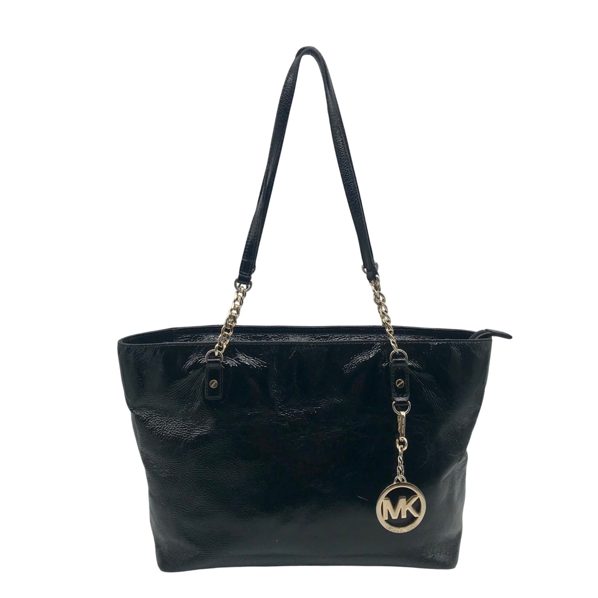 Michael Kors Black Patent Leather Tote Bag