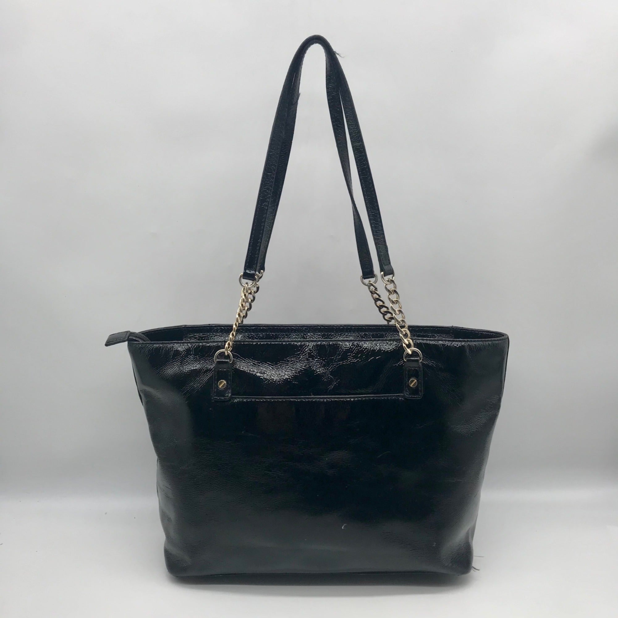 Michael Kors Black Patent Leather Tote Bag