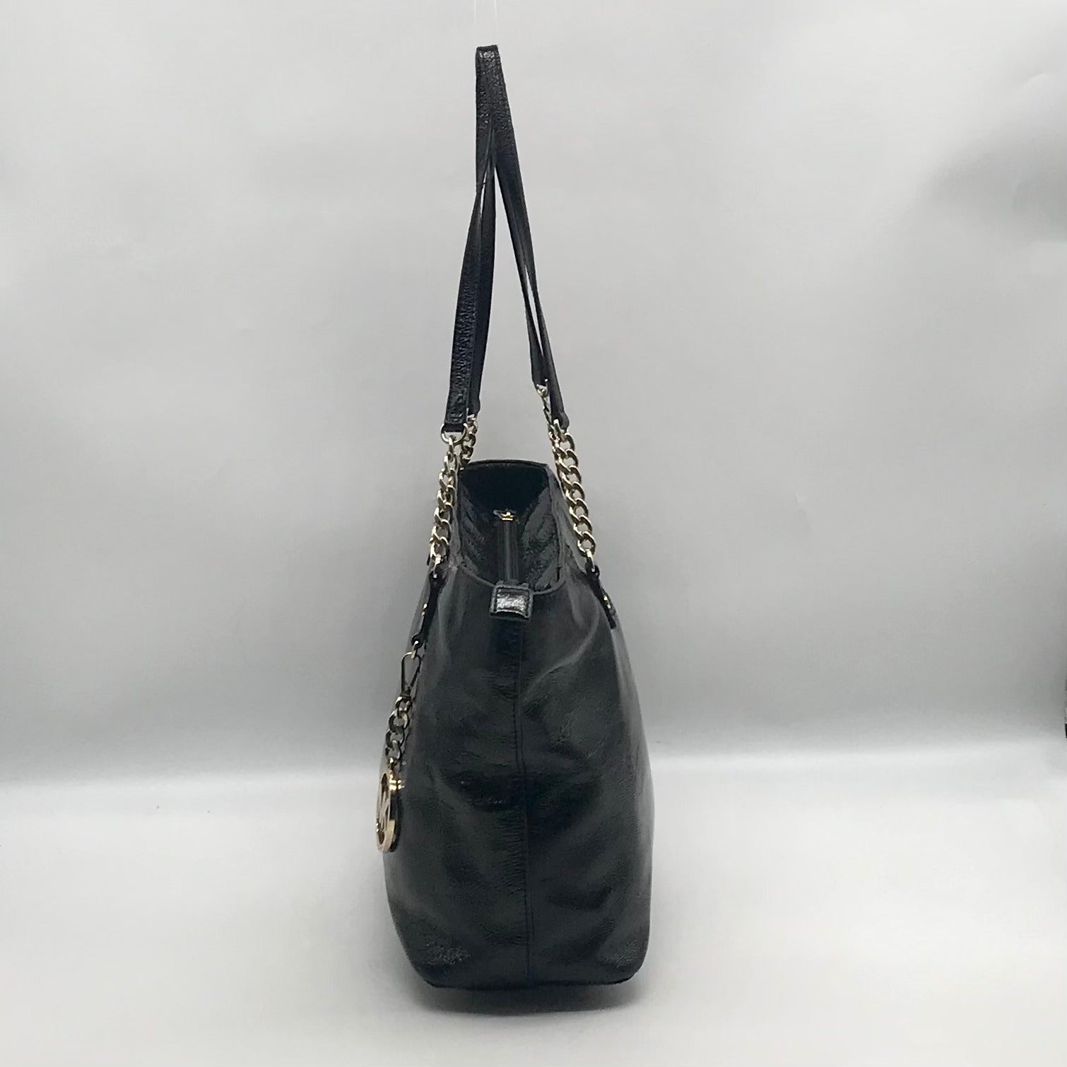Michael Kors Black Patent Leather Tote Bag