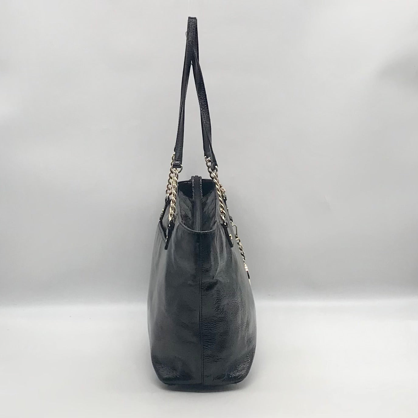 Michael Kors Black Patent Leather Tote Bag