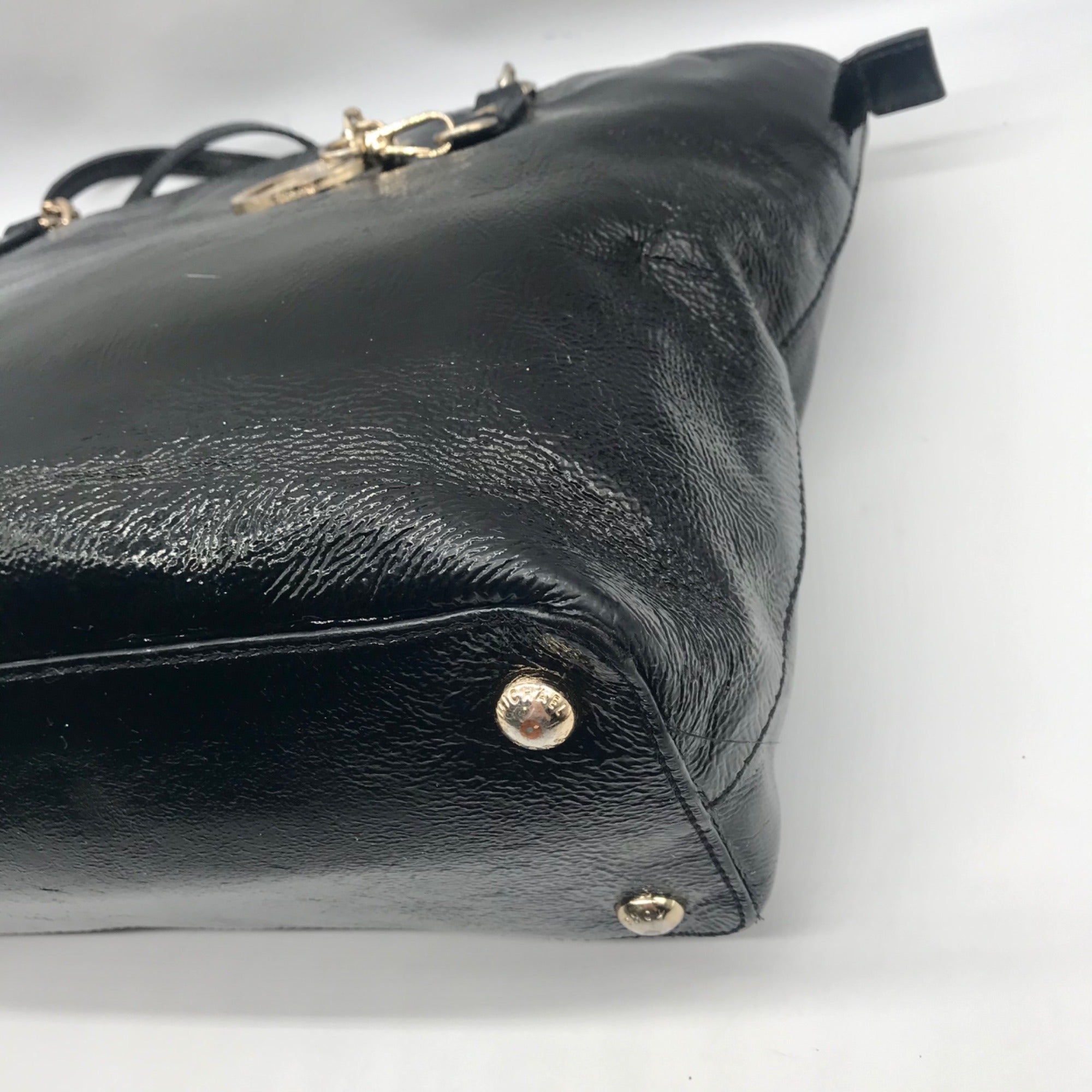 Michael Kors Black Patent Leather Tote Bag