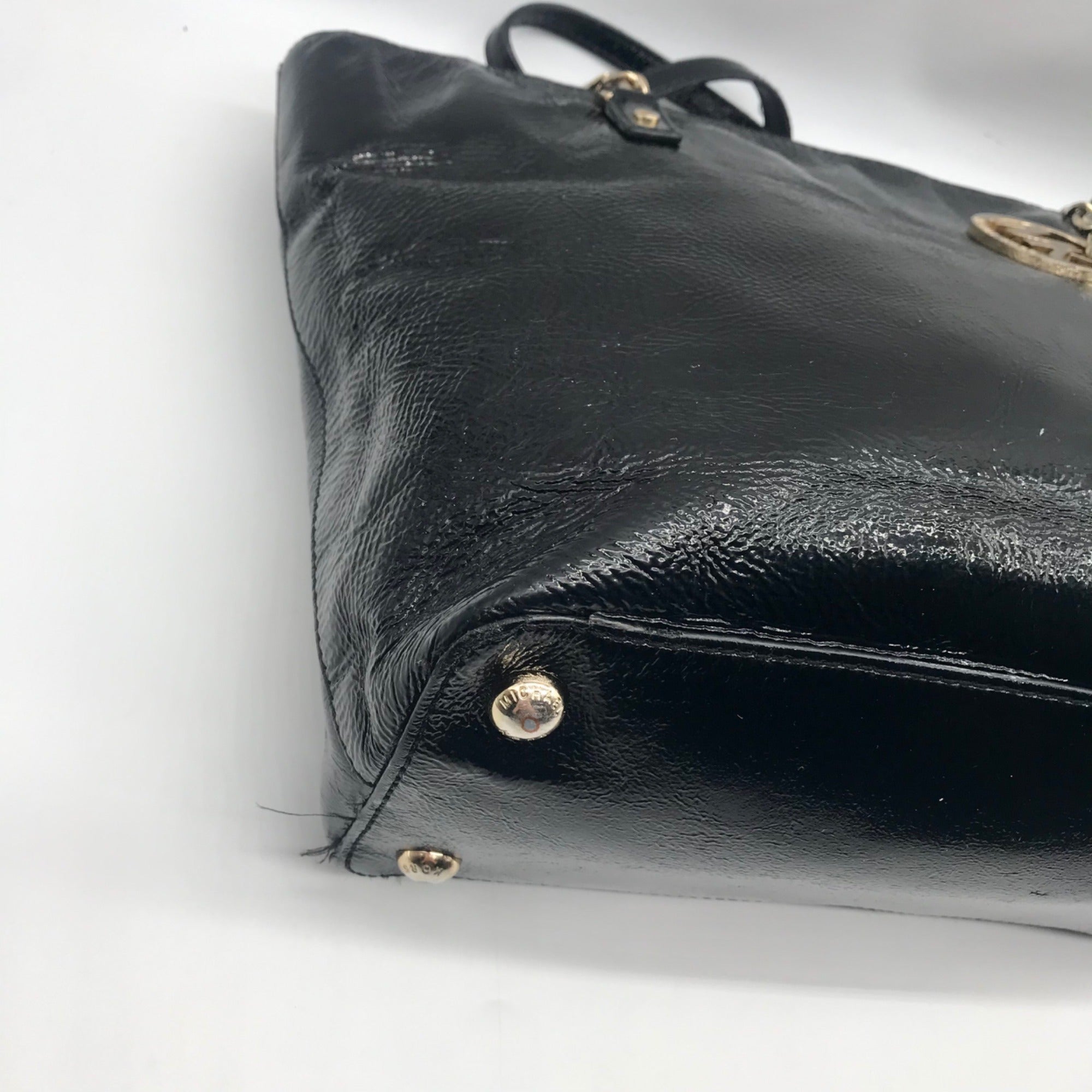 Michael Kors Black Patent Leather Tote Bag