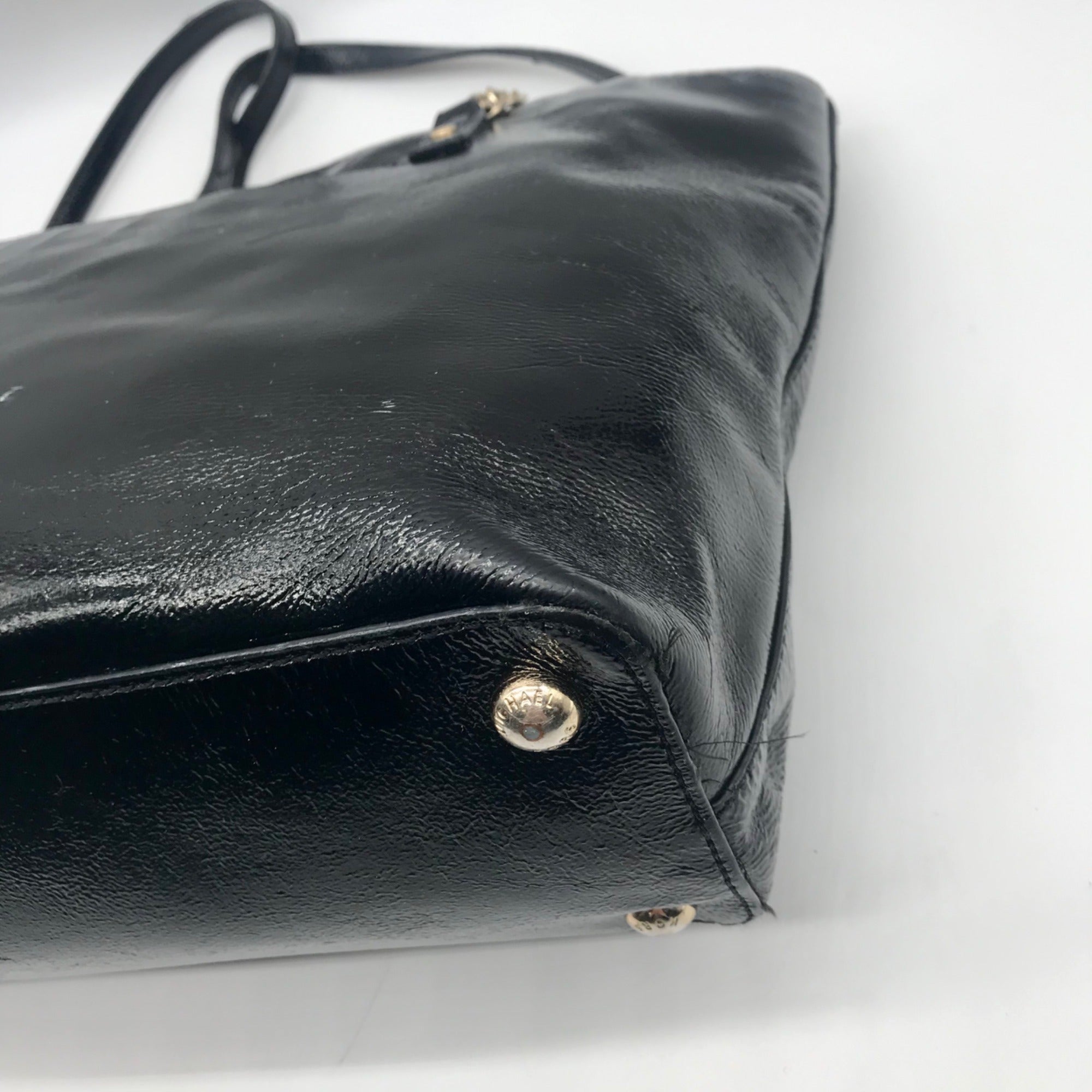 Michael Kors Black Patent Leather Tote Bag