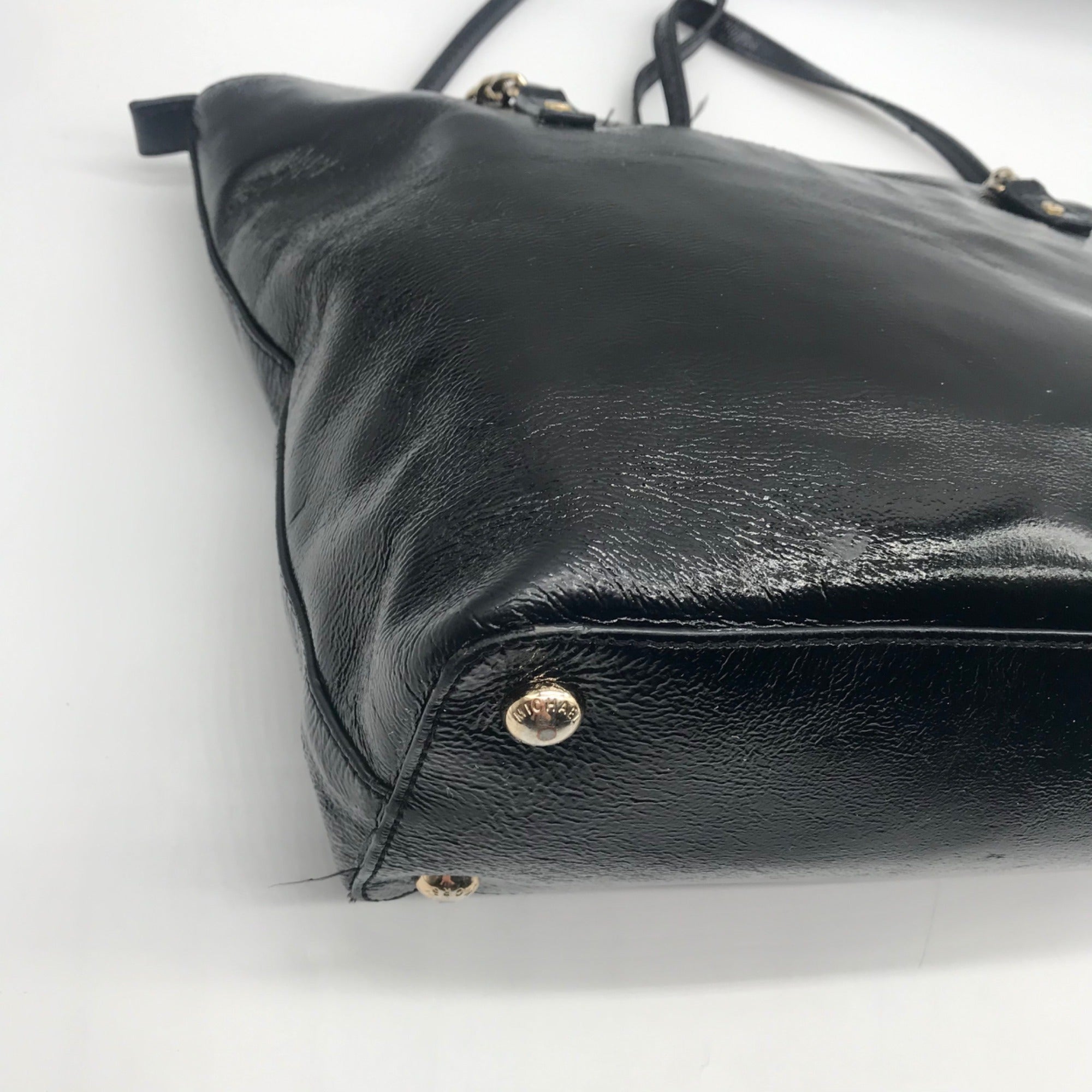 Michael Kors Black Patent Leather Tote Bag
