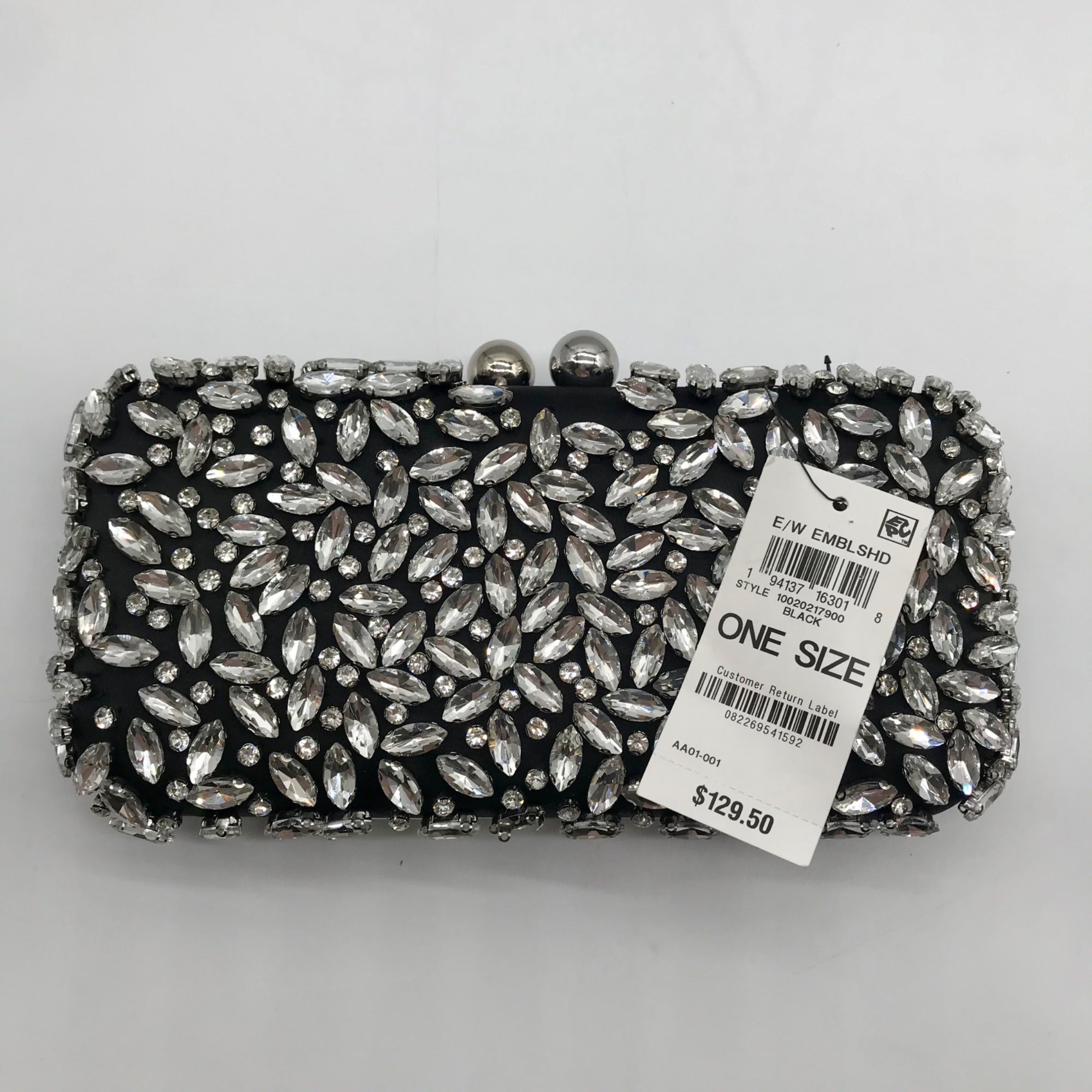 I.n.c. International Concepts Black East West Embellished Small Minaudiere Clutch