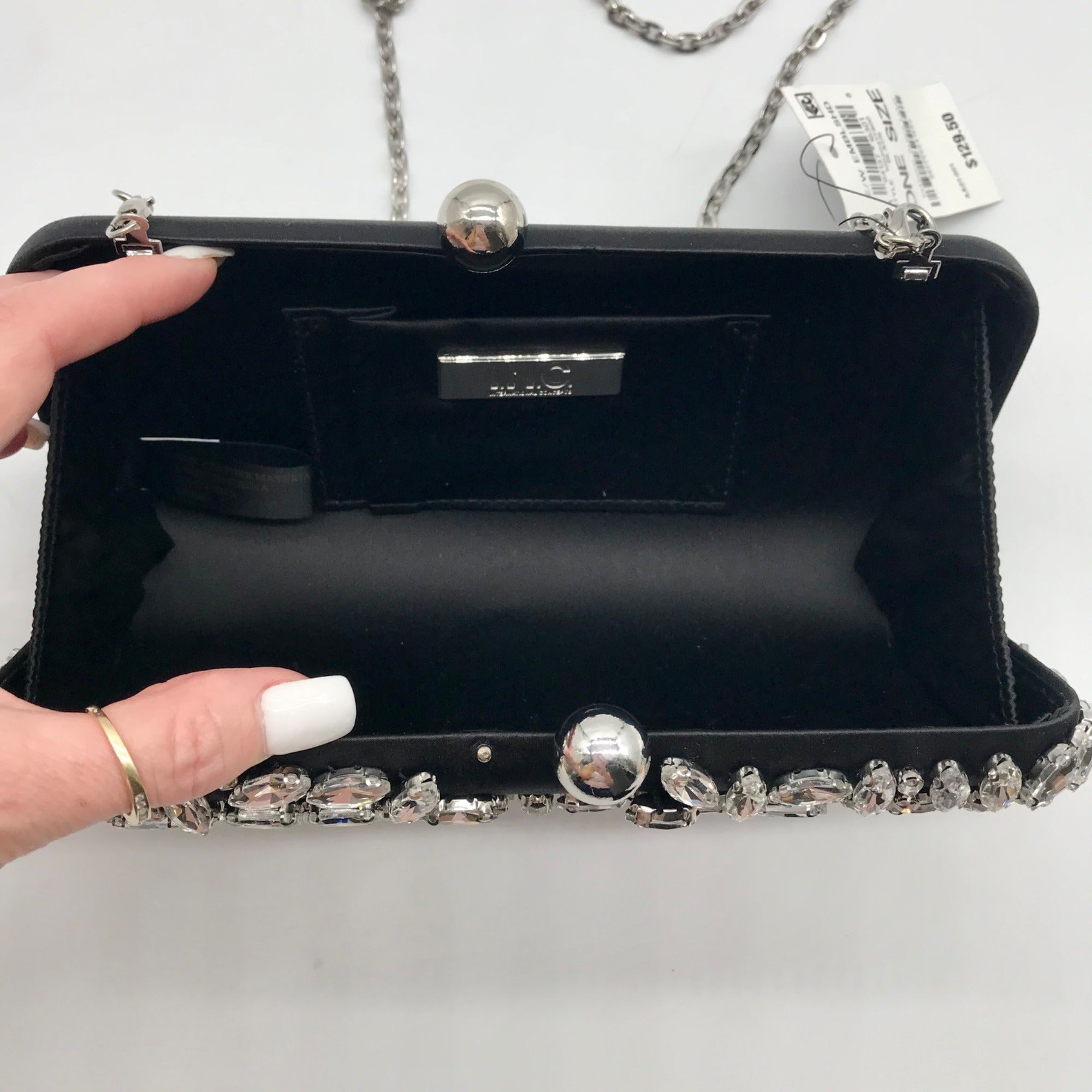 I.n.c. International Concepts Black East West Embellished Small Minaudiere Clutch