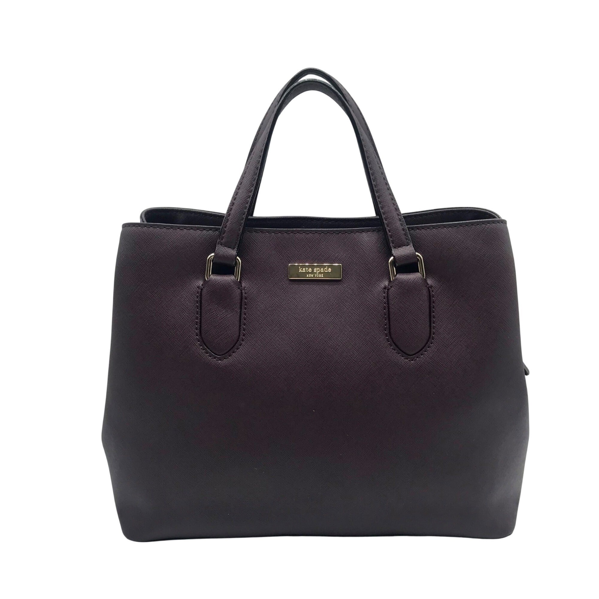Kate Spade Burgundy Saffiano Leather Laurel Way Evangelie Satchel