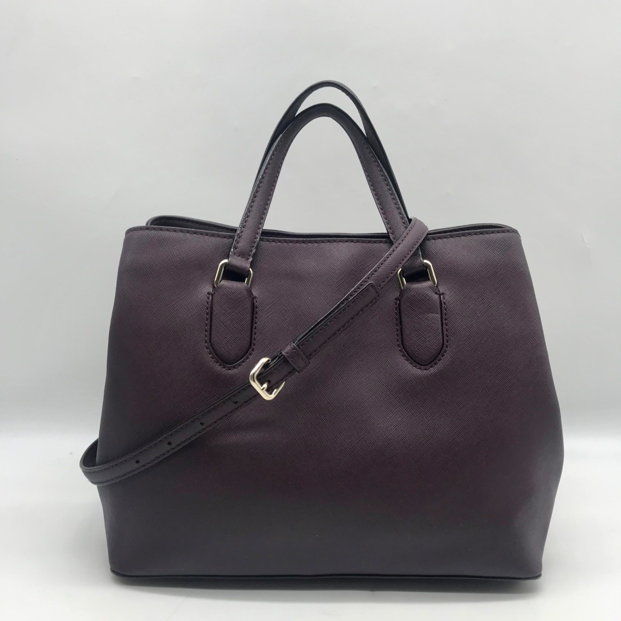 Kate Spade Burgundy Saffiano Leather Laurel Way Evangelie Satchel