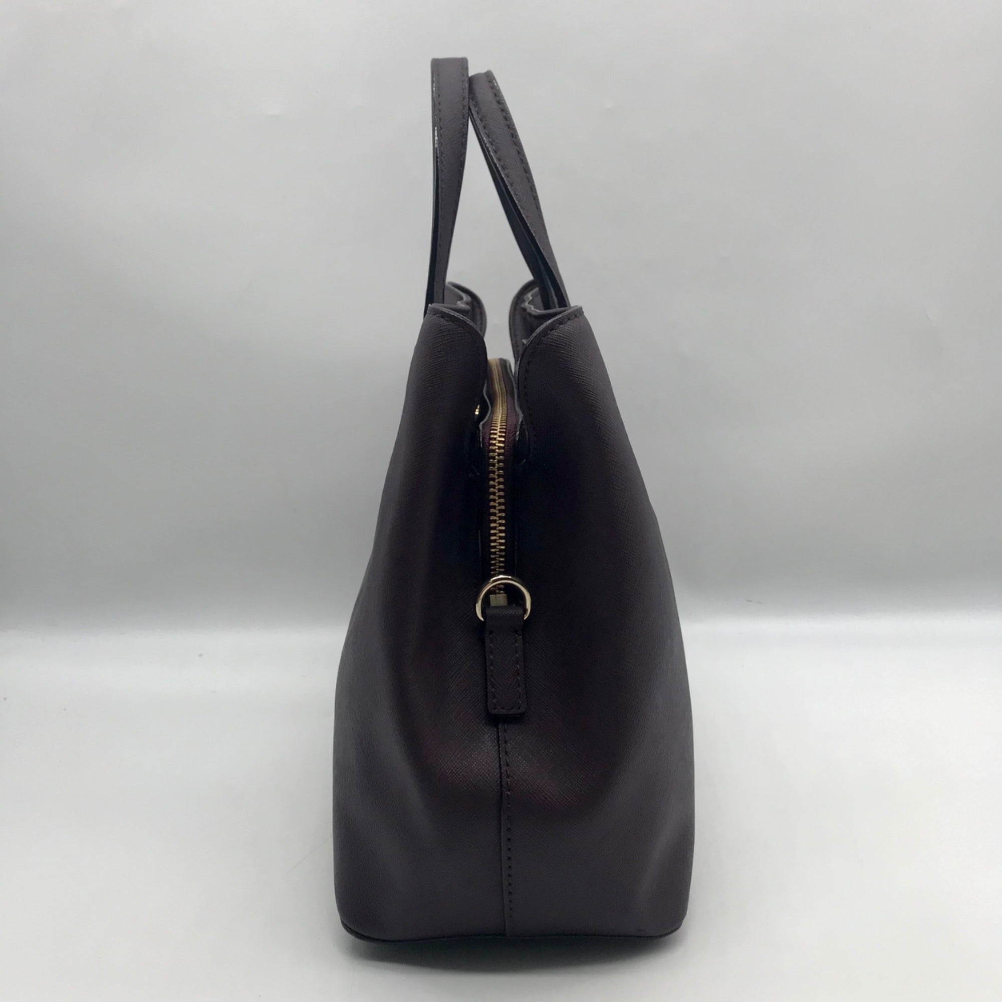 Kate Spade Burgundy Saffiano Leather Laurel Way Evangelie Satchel