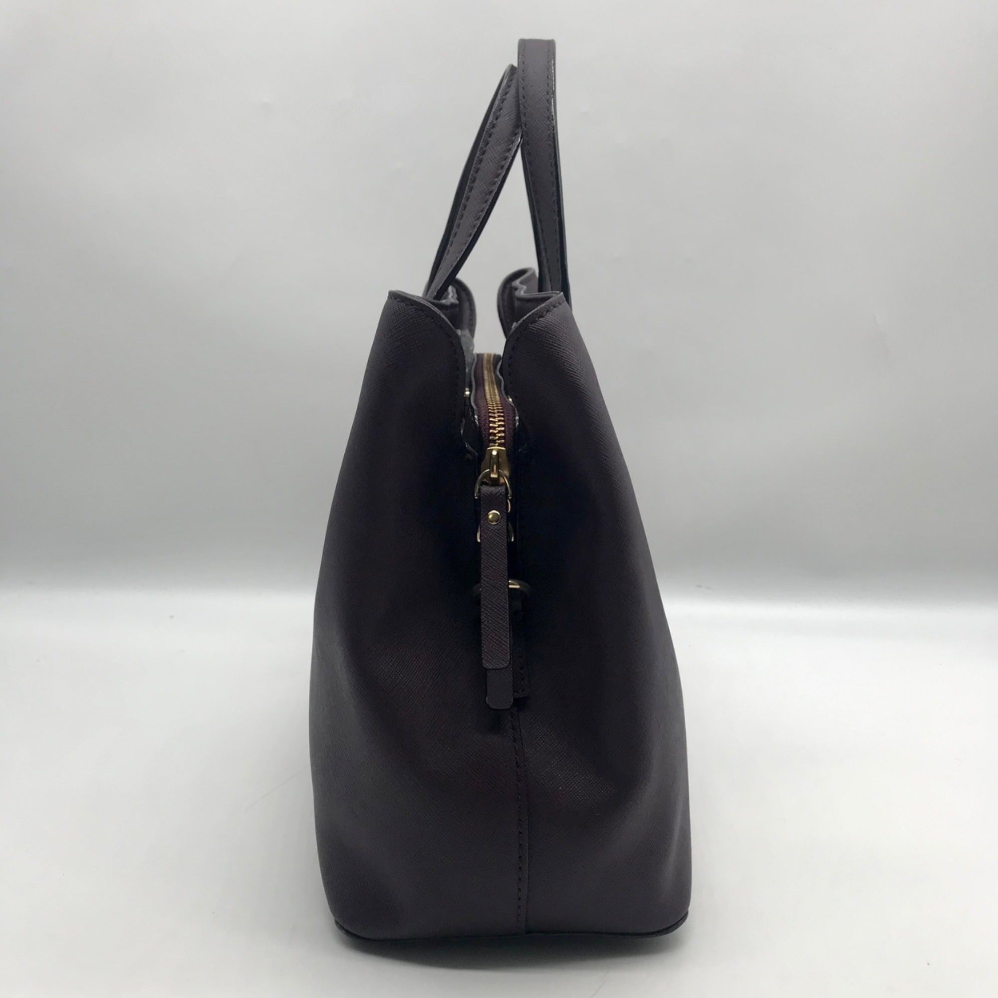 Kate Spade Burgundy Saffiano Leather Laurel Way Evangelie Satchel