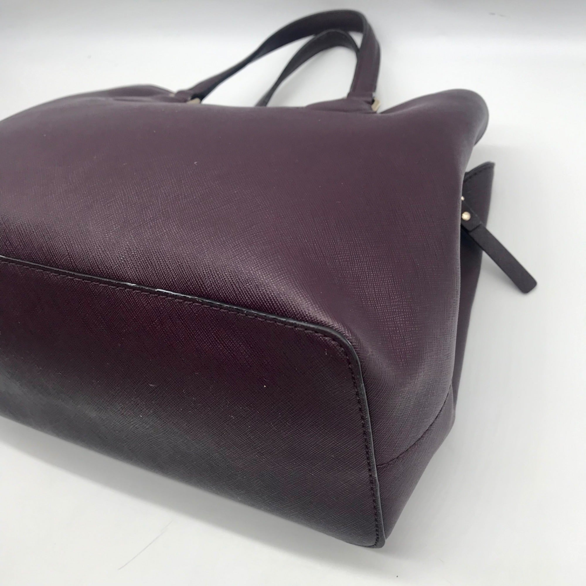 Kate Spade Burgundy Saffiano Leather Laurel Way Evangelie Satchel