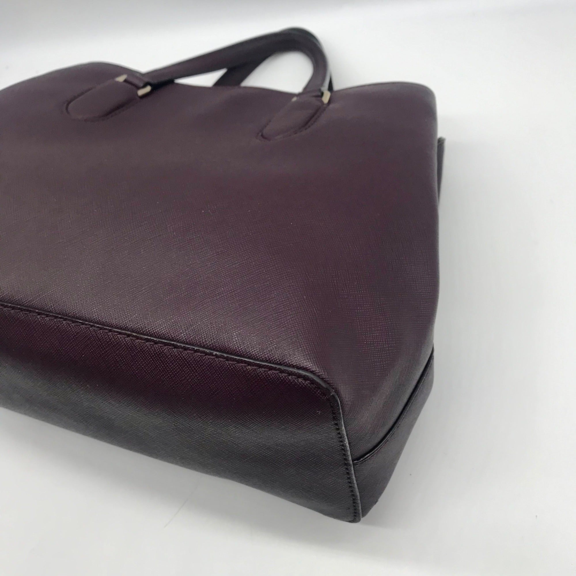 Kate Spade Burgundy Saffiano Leather Laurel Way Evangelie Satchel