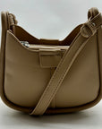 Miztique Beige Leather Crossbody Bag