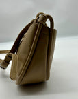 Miztique Beige Leather Crossbody Bag