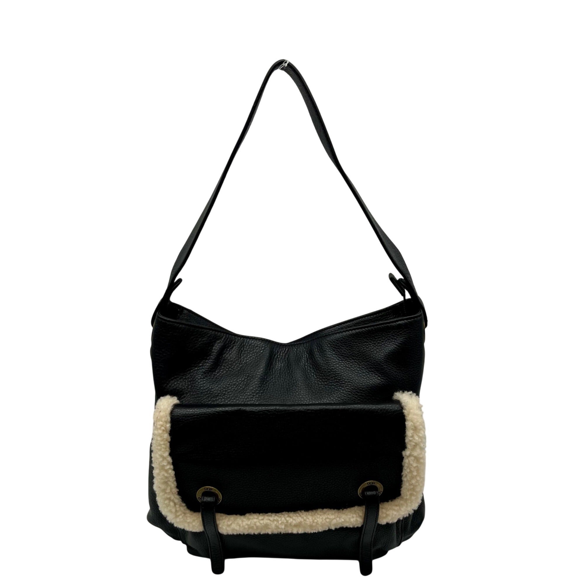 Ugg Black Pebbled Leather Shoulder Bag