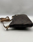 Coach Brown Leather Peyton Signature East/West Swingpack Tote Bag
