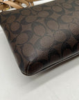 Coach Brown Leather Peyton Signature East/West Swingpack Tote Bag