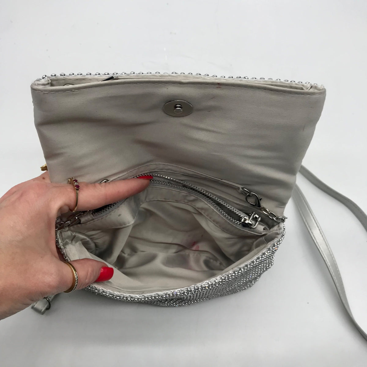 I.N.C. International Concepts Silver Rhinestone Crossbody Bag