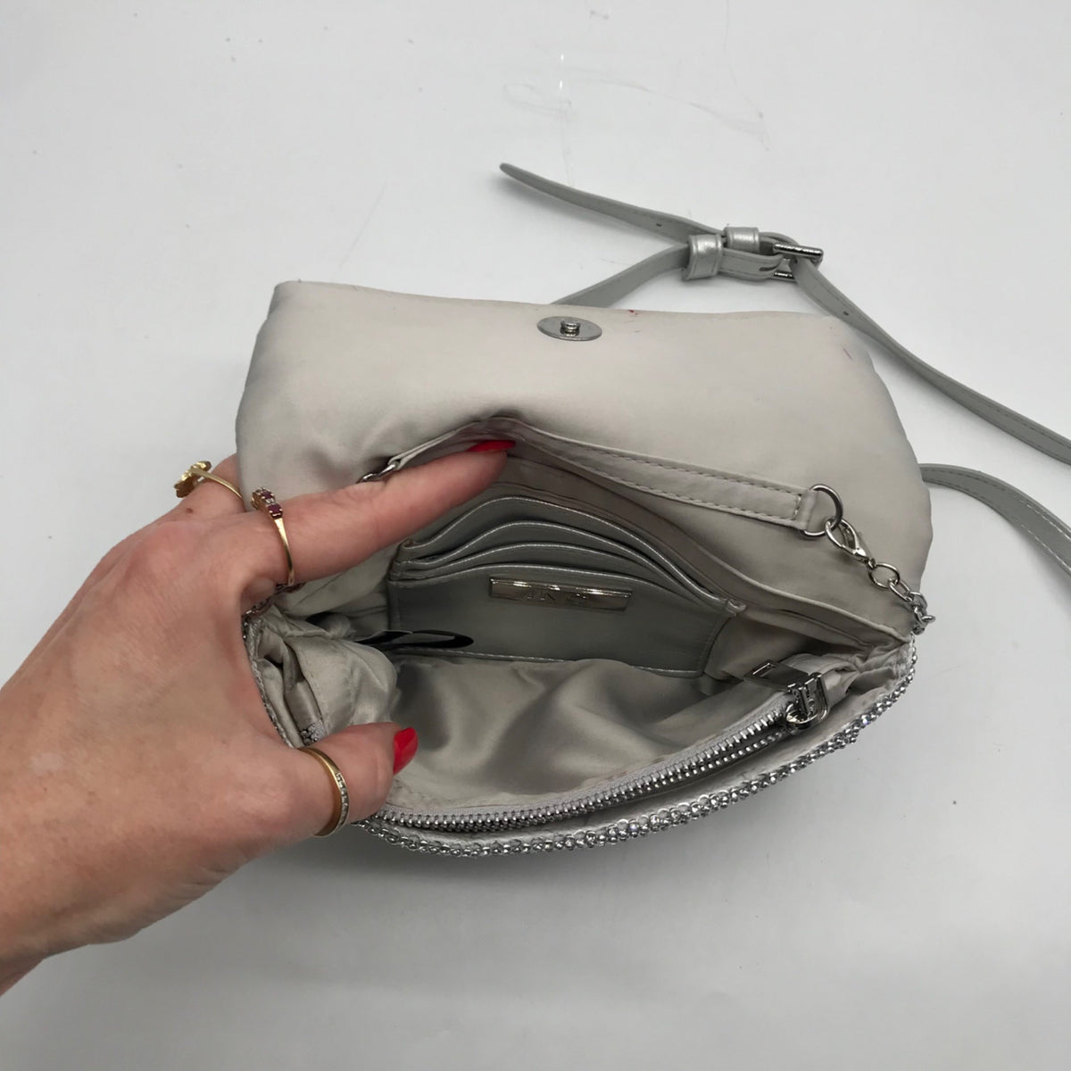 I.N.C. International Concepts Silver Rhinestone Crossbody Bag