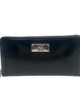 Ralph Lauren Black Patent Leather Zip Around Wallet