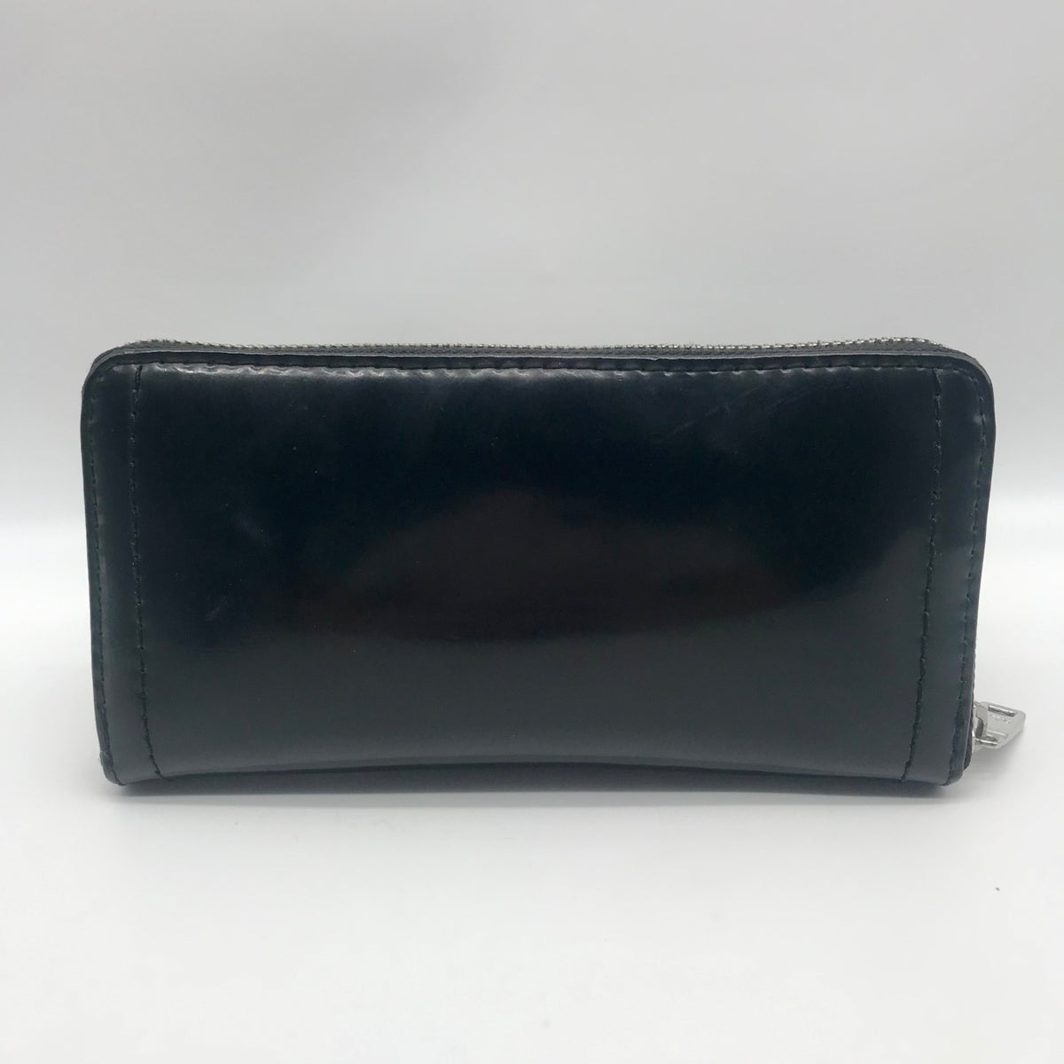 Ralph Lauren Black Patent Leather Zip Around Wallet