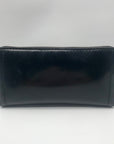 Ralph Lauren Black Patent Leather Zip Around Wallet