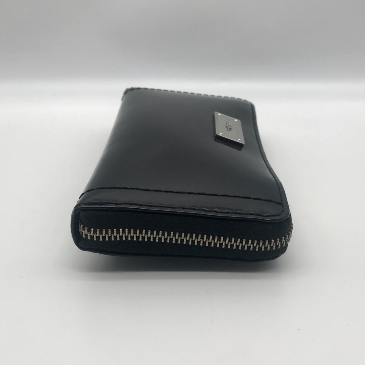 Ralph Lauren Black Patent Leather Zip Around Wallet