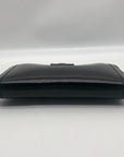 Ralph Lauren Black Patent Leather Zip Around Wallet