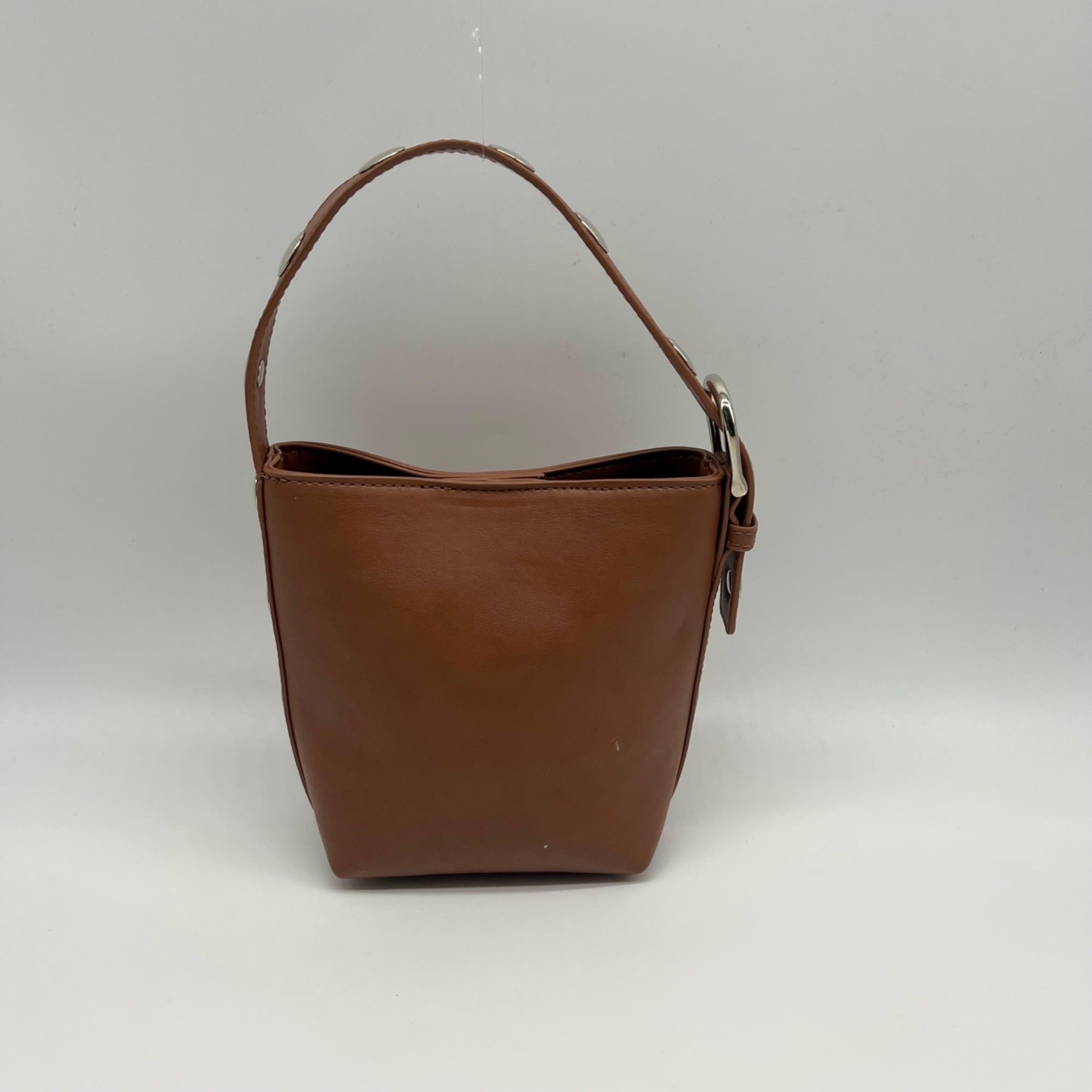 MMS Brands Brown Leather Bucket Bag