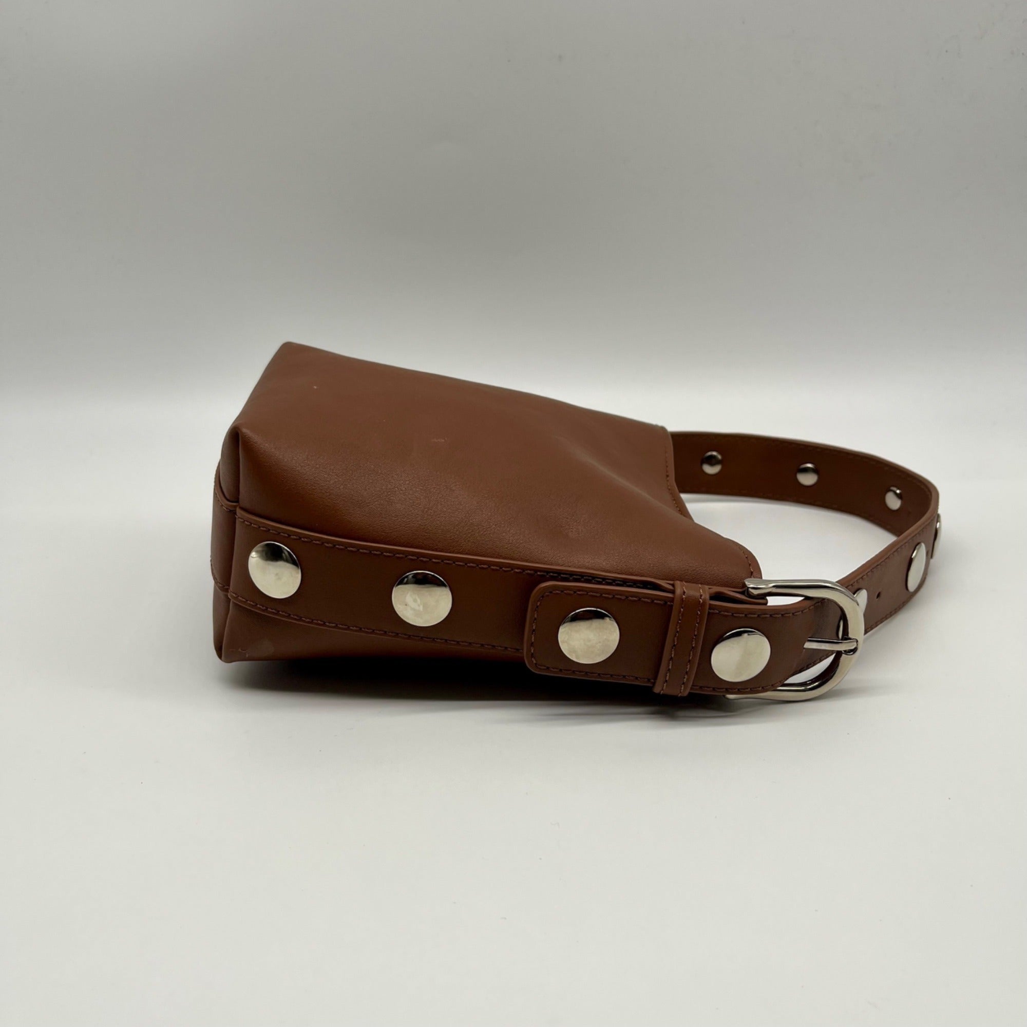 MMS Brands Brown Leather Bucket Bag