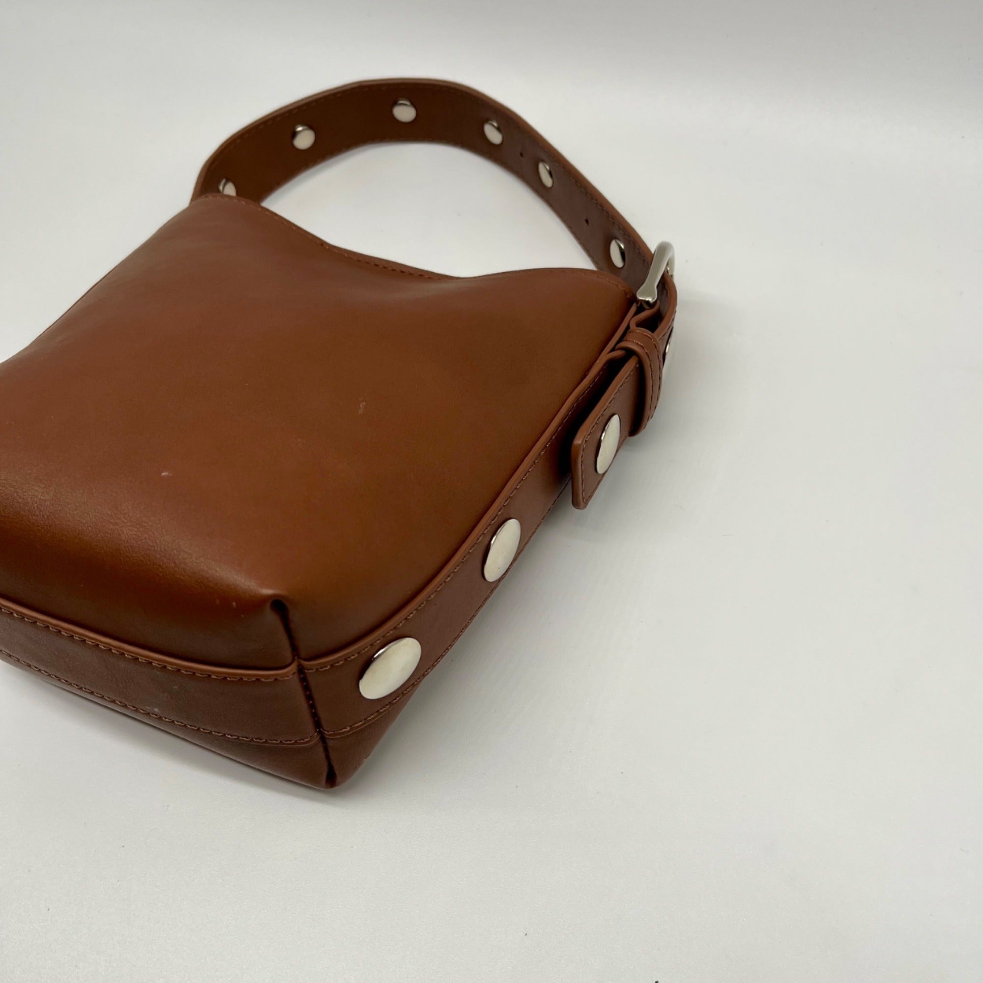 MMS Brands Brown Leather Bucket Bag