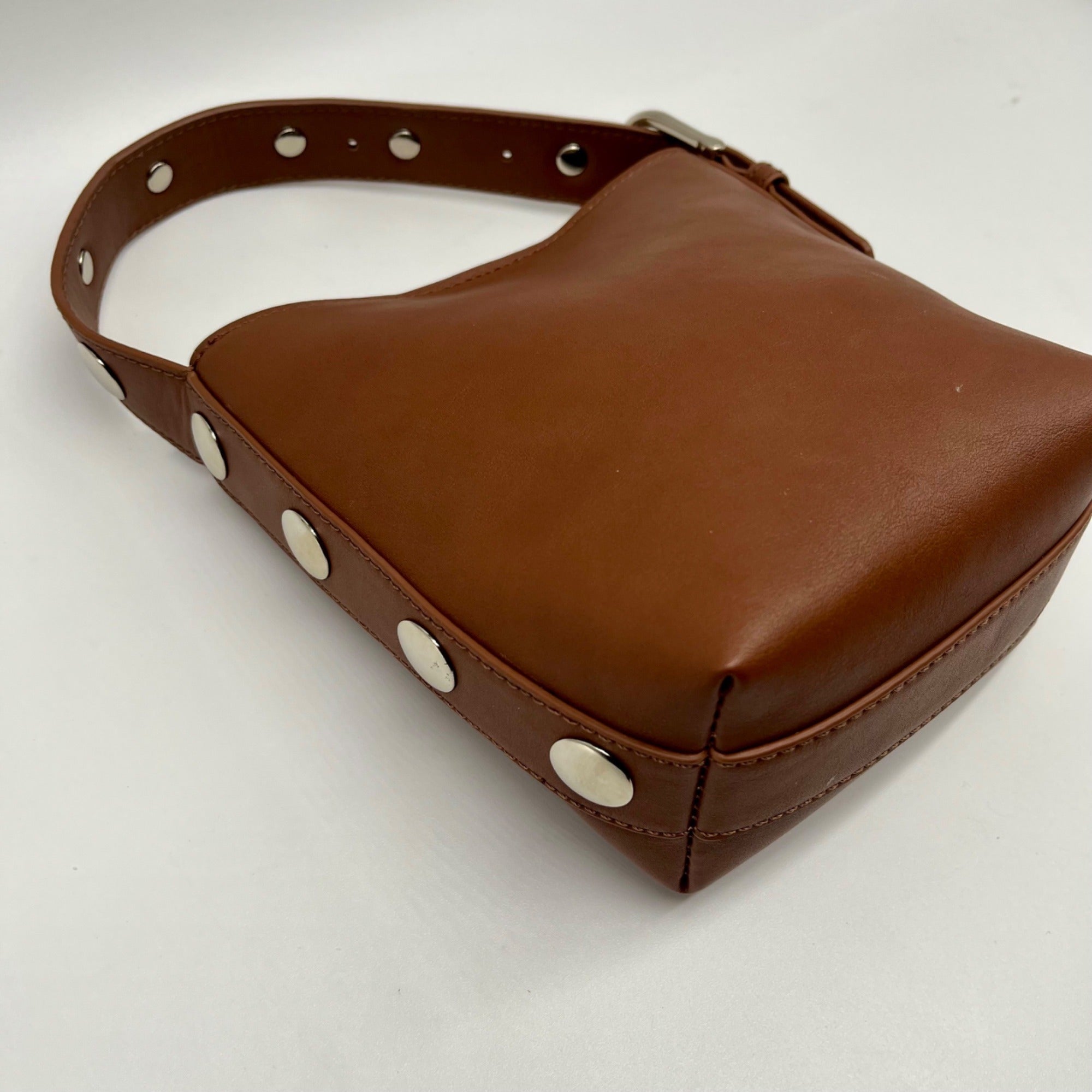MMS Brands Brown Leather Bucket Bag