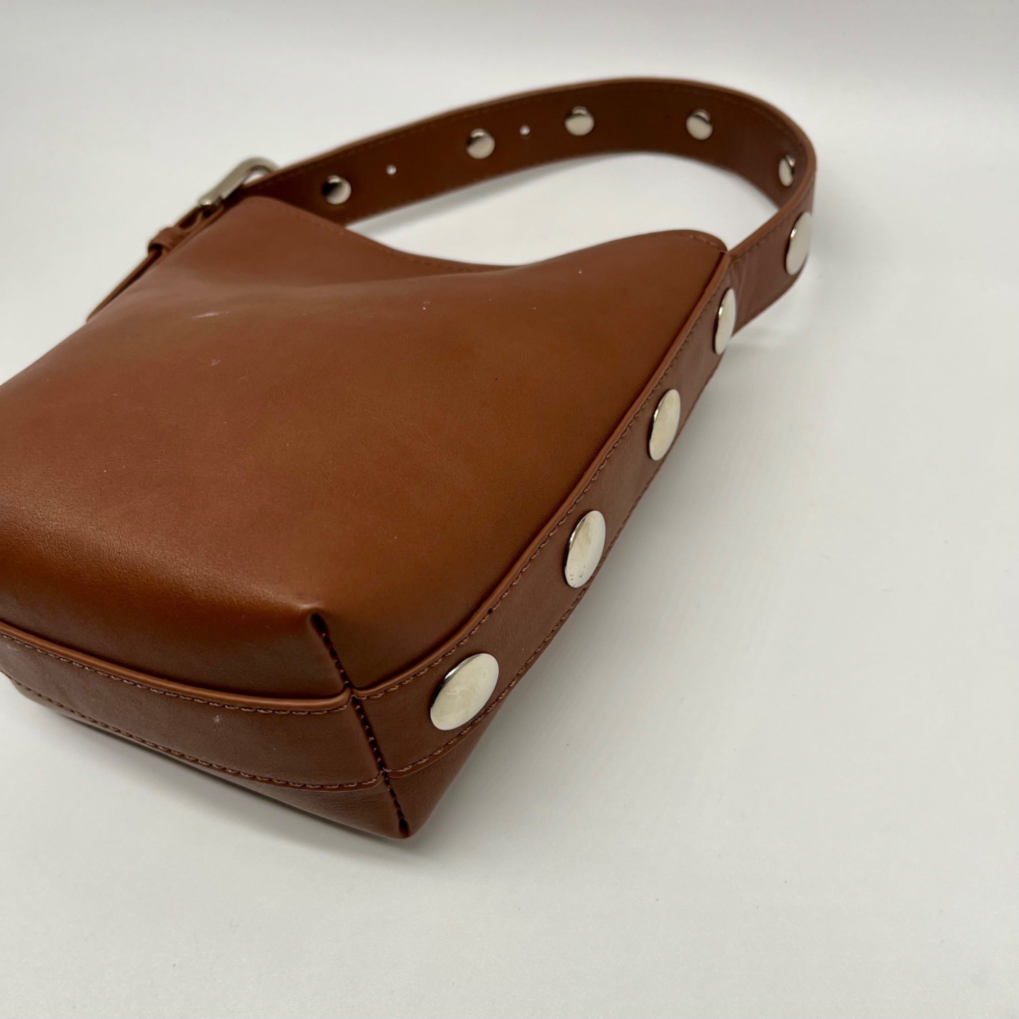 MMS Brands Brown Leather Bucket Bag