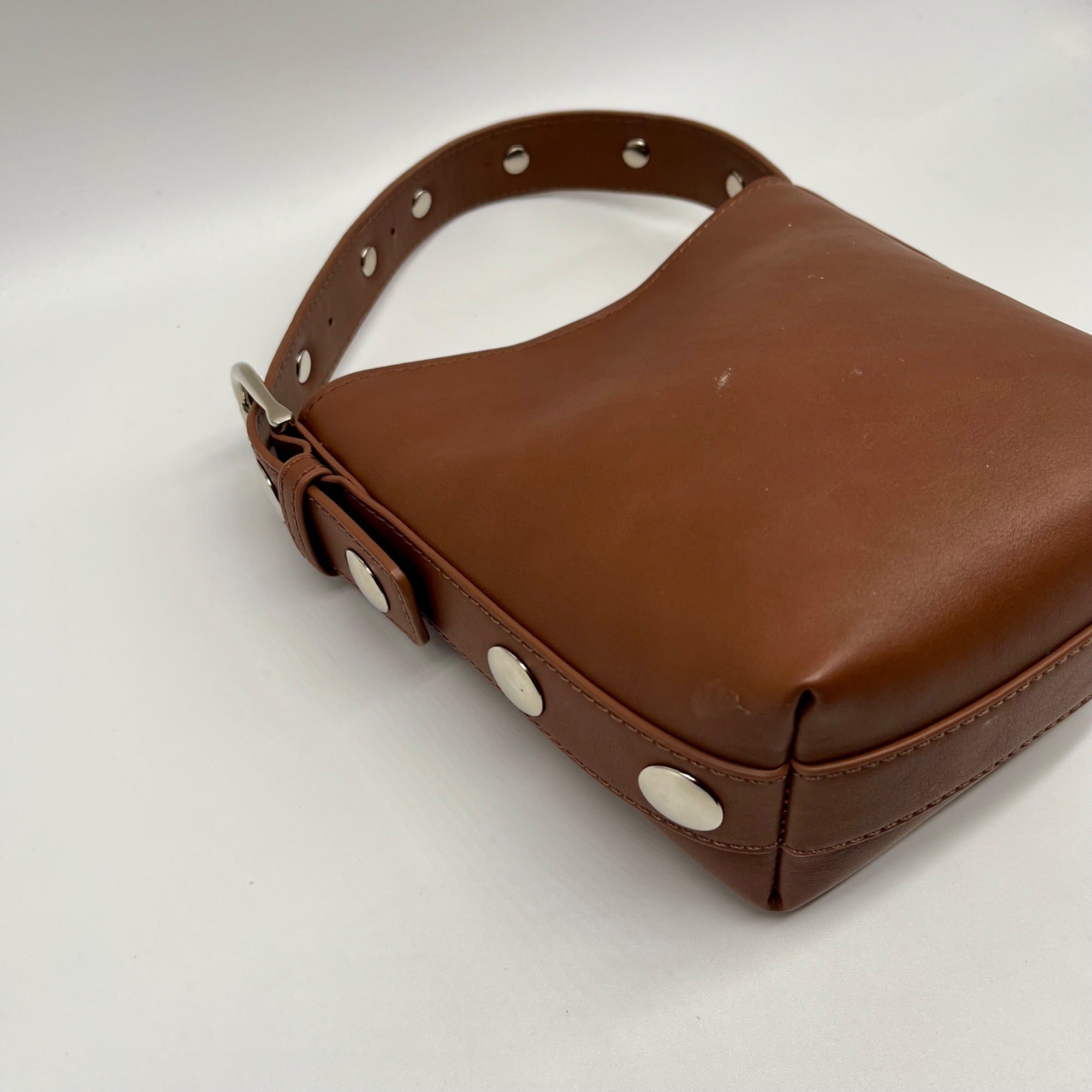 MMS Brands Brown Leather Bucket Bag