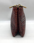 Brahmin Dark Brown Croc Embossed Melbourne Lorelei Crossbody Bag