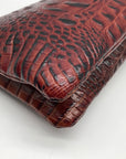 Brahmin Dark Brown Croc Embossed Melbourne Lorelei Crossbody Bag
