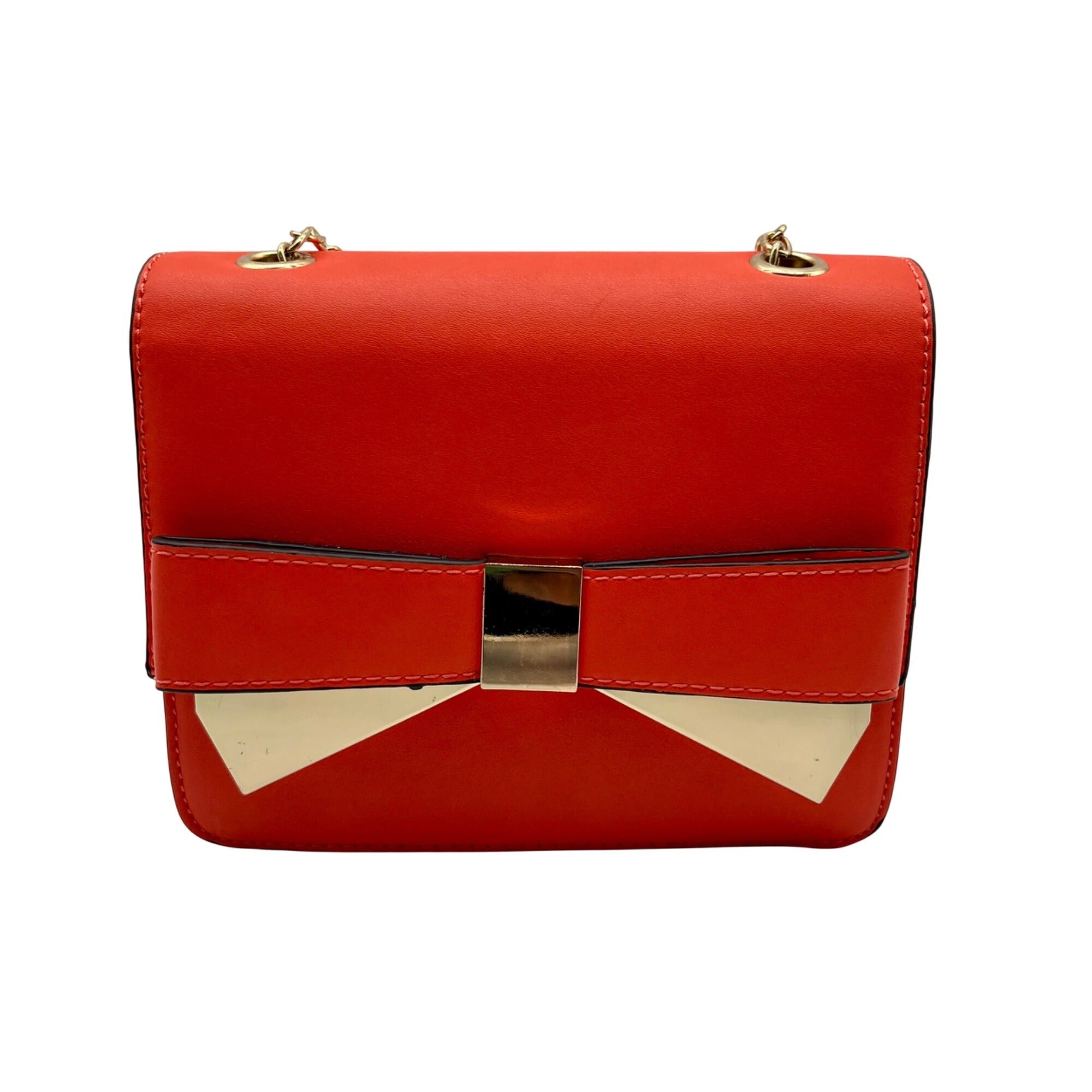 Unbranded Burnt Orange Faux Leather Crossbody Bag
