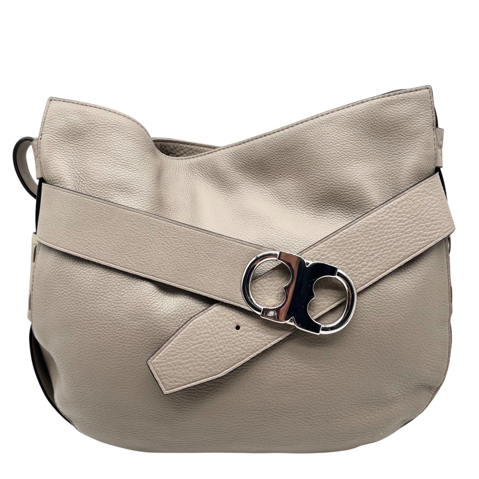 Unbranded Gray Pebbled Leather Crossbody Bag