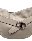 Unbranded Gray Pebbled Leather Crossbody Bag