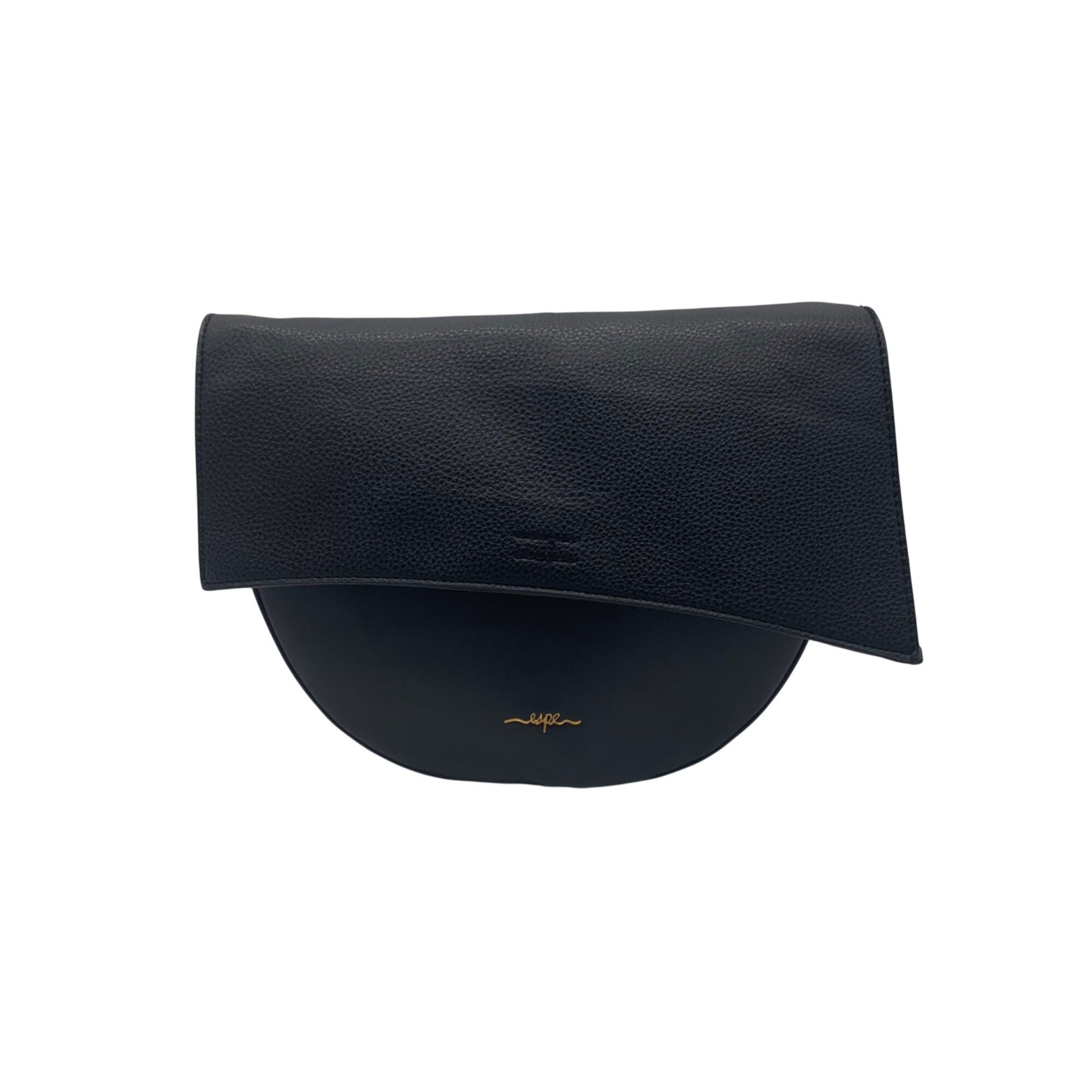 Espe Black Flap Double Compartment Crossbody Bag