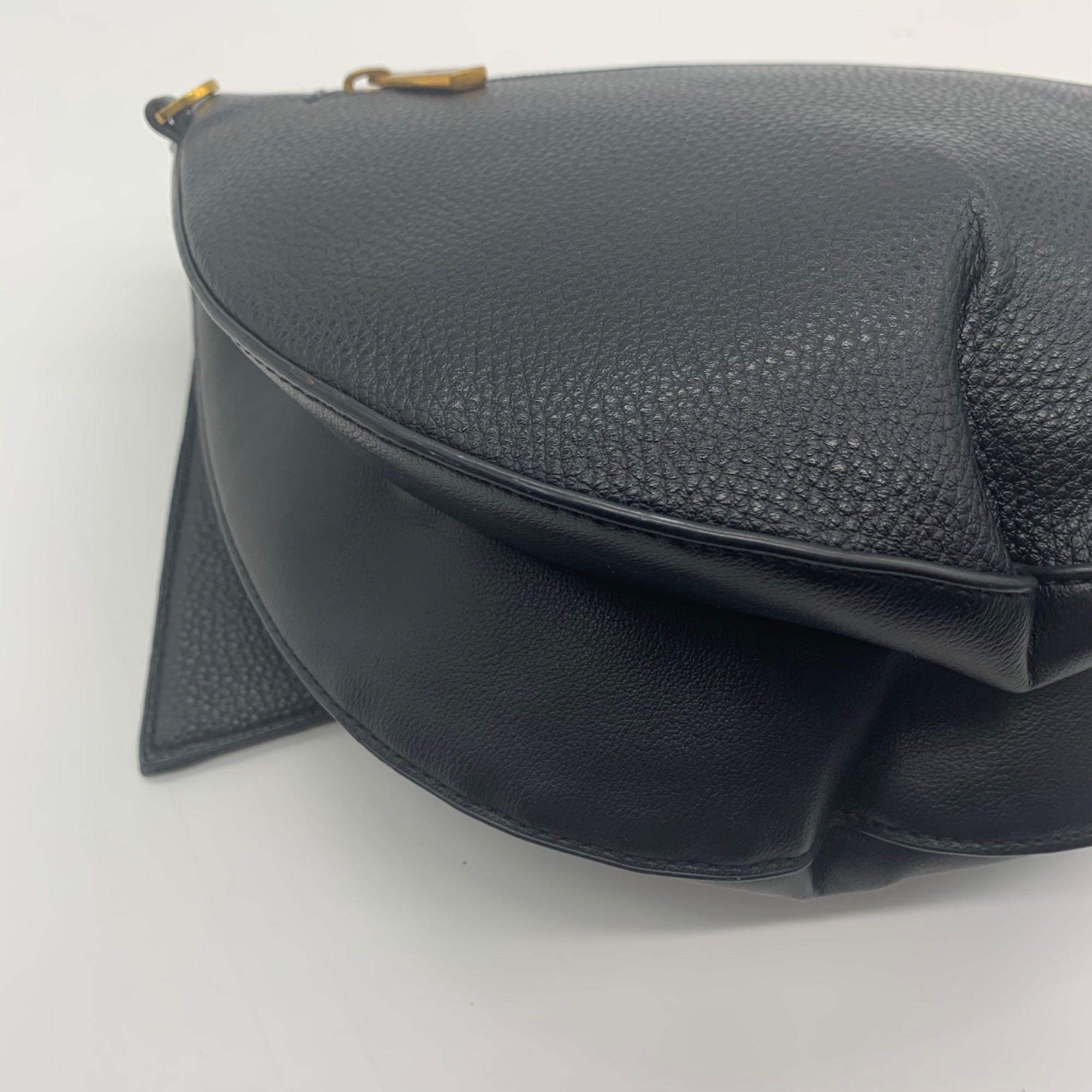 Espe Black Flap Double Compartment Crossbody Bag