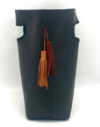 Half United Black Leather Bucket Bag