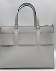 Armani Exchange White Faux Leather Susy Logo-Plaque Tote Bag