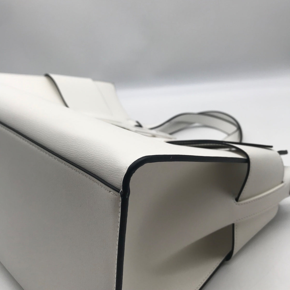 Armani Exchange White Faux Leather Susy Logo-Plaque Tote Bag