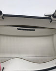 Armani Exchange White Faux Leather Susy Logo-Plaque Tote Bag