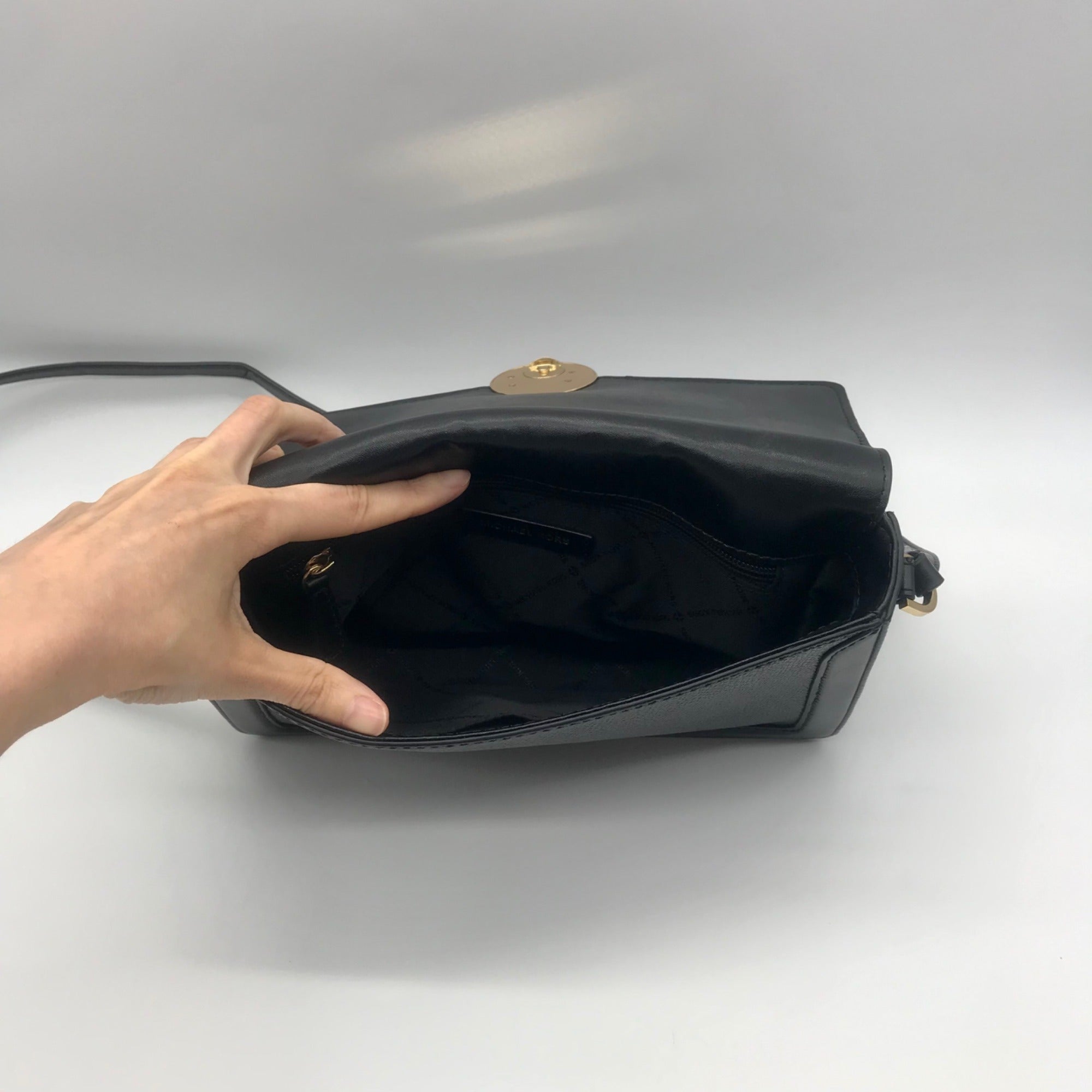Michael Kors Black Pebbled Leather Jessie Shoulder Bag