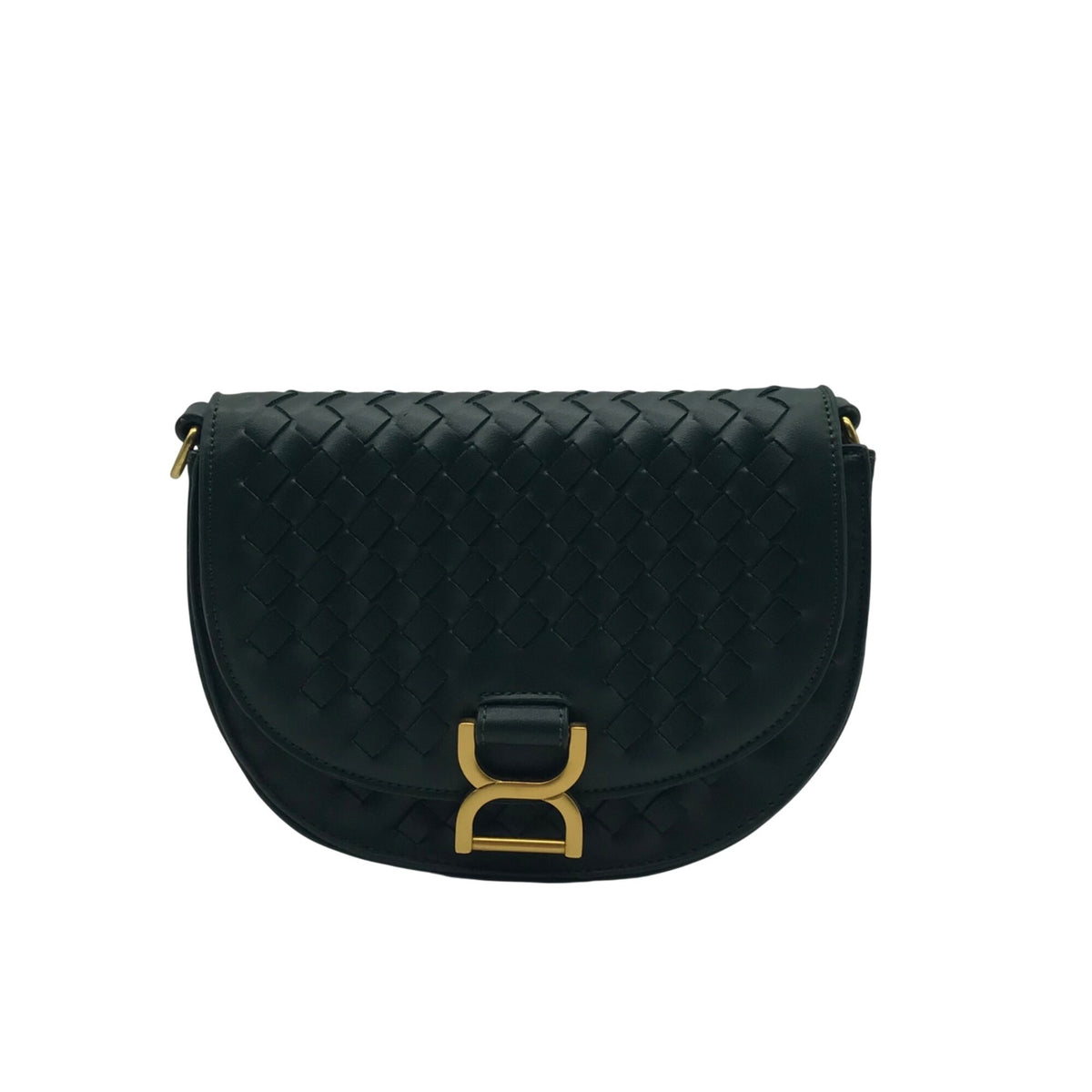 Urban Expression Green Woven Faux Leather Alise Crossbody Bag