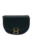 Urban Expression Green Woven Faux Leather Alise Crossbody Bag