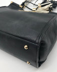 Bebe Black Vegan Leather Natalie Satchel Bag